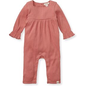 Burt's Bees Baby baby girls Romper Jumpsuit, 100% Organic Cotton One-piece Coverall Sleepers, Blossom Rugby Stripe, 3-6 Months US in Kuwait