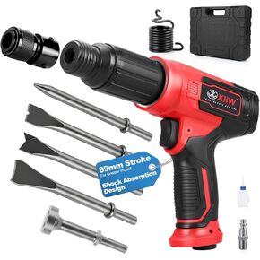XIIW Air Hammer Kit with 3.35 Inch Stroke, 2500 BPM Pneumatic Hammer with 4 Chisels,1 Flat Head Hammer and Quick Change Retainer, Air Chisel Kit with Carrying Case in Kuwait