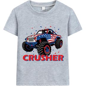 Little Hand Boys 4th of July T-Shirt Short Sleeve Stars Stripes Patriotic Shirts Toddler American Flag Tee for Kids 2-8 Years in Saudi Arabia