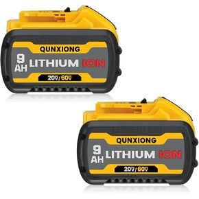 2 Pack DCB606 9.0Ah 20V/60V Max Battery High-Capacity Li-ion Replacement for Dewalt 60v Battery DCB612 DCB609 Compatible with Dewalt 20v/60v Cordless Power Tools and Chargers in Kuwait