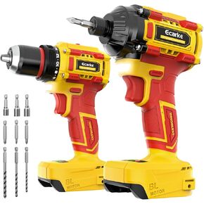 مفك تأثير مثقاب لاسلكي من Ecarke متوافق مع بطارية DeWalt 20V (عارية فقط)، مجموعات أدوات طاقة بدون فرش، مثقاب 3/8 بوصة 2800 رطل ومحرك 1/4 بوصة 440 رطل للمنزل DIY، أعمال النجارة in Kuwait