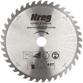 Kreg Adaptive Cutting System 40-Tooth Thin Kerf Saw Blade–Carbide-Tipped 6-1/2 inch Plunge Saw Blade–for Woodworking & Panel Projects–Laser-Cut Steel Body & Anti-Vibrations Slots–20mm Arbor-KSBAC40TK in Kuwait