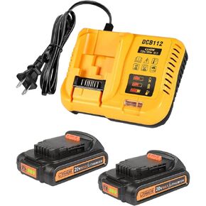 استبدال Lenoya بقدرة 3.0 أمبير في الساعة لبطارية ديوالت 20 فولت 2 حزمة وشاحن DCB112 متوافق مع DCB102 DCB104 DCB118 DCB115 DCB206 DCB204 in Kuwait