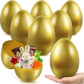 12 PCS بيض عيد الفصح Jumbo ، 10 بوصات اللون الصلبة الصلبة ، بيض عيد الفصح لمطاردة بيض عيد الفصح ، بيض عيد الفصح القابل للملء البلاستيكي بشكل كبير لملء الحشوات ، حشو سلة ، لحفل عيد الفصح (6 ألوان) in Kuwait