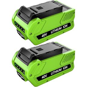 2Pack 40 Volt 6000mAh Lithium ion Batteries Replacement for Greenworks 40V Battery 29462 29472 29252 20202 2901319 Compatible with Greenworks in Kuwait