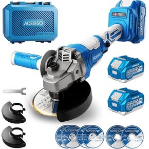 21V Cordless Brushless Angle Grinder, 12000 RPM, Compatible with 4-1/2" to 5" Grinding Discs, 2 x 4.0Ah Batteries Included, Electric Grinding Tool Set for Cutting, Grinding, Polishing & DIY in Kuwait