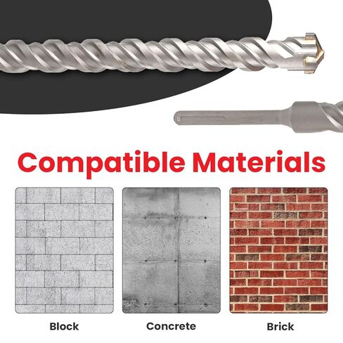 3/4" X 24 in SDS MAX Bits, Rotary Hammer, Carbide, Masonry Drill Bits for Concrete, Stone and Brick, SDS MAX Hammer Double Flute, Concrete Drill Bit in Kuwait