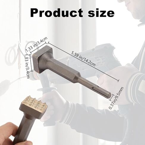 2 قطعة SDS Plus جلبة بت 5-5/8 "x 1-5/16" مطرقة نسيج خرسانية إزميل كربيد أداة إعداد سطح الأسنان للفناء الطابق السفلي الظهور in Kuwait