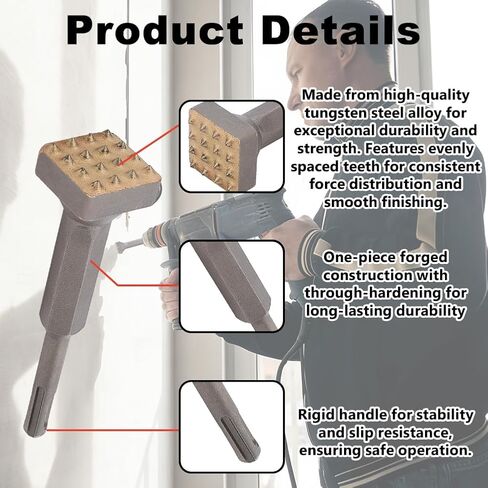 2 قطعة SDS Plus جلبة بت 5-5/8 "x 1-5/16" مطرقة نسيج خرسانية إزميل كربيد أداة إعداد سطح الأسنان للفناء الطابق السفلي الظهور in Kuwait