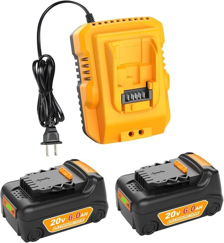TeenPower Upgraded 20V 6.0Ah Battery Replacement for Dewalt 20v Max Battery 2Pack with DCB112 Charger Combo Set in Kuwait