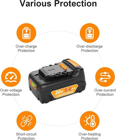 TeenPower Upgraded 20V 6.0Ah Battery Replacement for Dewalt 20v Max Battery 2Pack with DCB112 Charger Combo Set in Kuwait