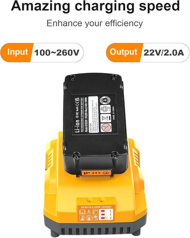 TeenPower Upgraded 20V 6.0Ah Battery Replacement for Dewalt 20v Max Battery 2Pack with DCB112 Charger Combo Set in Kuwait