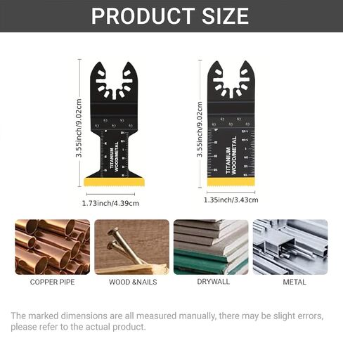 Oscillating Tool Blades 10 Pack Titanium Sharp Durable for Metal and Wood Fits Most Oscillating Tools, Black in Saudi Arabia