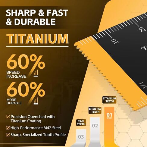 Oscillating Tool Blades 10 Pack Titanium Sharp Durable for Metal and Wood Fits Most Oscillating Tools, Black in Saudi Arabia