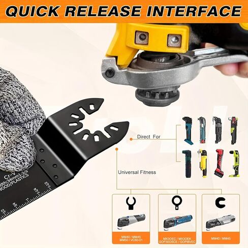 Oscillating Tool Blades 10 Pack Titanium Sharp Durable for Metal and Wood Fits Most Oscillating Tools, Black in Saudi Arabia