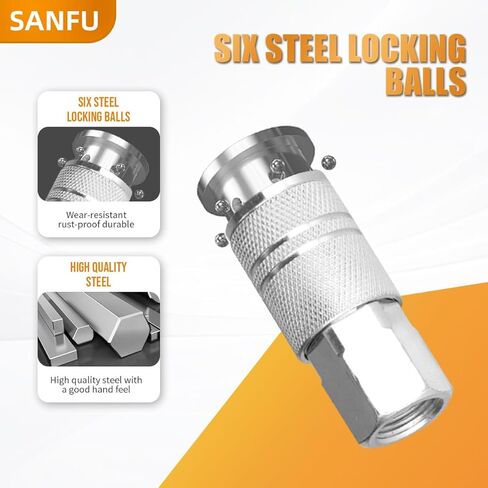 تركيبات خرطوم هواء SANFU 1/2 بوصة، وصلة هواء I/M عالية التدفق 1/2 بوصة FNPT 5 قطع، ملحقات ضاغط الهواء تركيبات توصيل سريعة 300 رطل لكل بوصة مربعة، 5 قطع in Kuwait