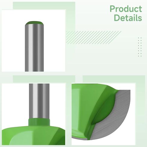 Core Box Router Bit 1.3 In, Round Nose For Woodworking, 0.3 In Shank, Cnc, Engraving in Kuwait