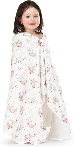 Hooded Towel Muslin Hooded Towel Made from Organic Cotton 6-Layer Cotton Bath Towel, Soft Bath Towels 25x51inches for Toddler Baby (Bear&Flowers) in Kuwait