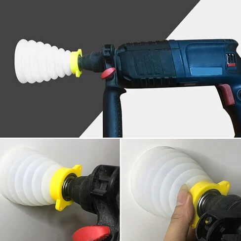 Drill Dust Collector,Silicone Dust-Cover Baffle for Drilling,Dustproof Dust Catcher Bowl,with 5 Sealing Rings,Electric Drill Tool Accessories,for Electric Hammer Drill,Easy to Use(for 160mm drill) in Kuwait