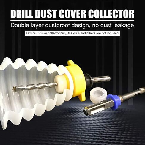 Drill Dust Collector,Silicone Dust-Cover Baffle for Drilling,Dustproof Dust Catcher Bowl,with 5 Sealing Rings,Electric Drill Tool Accessories,for Electric Hammer Drill,Easy to Use(for 160mm drill) in Kuwait