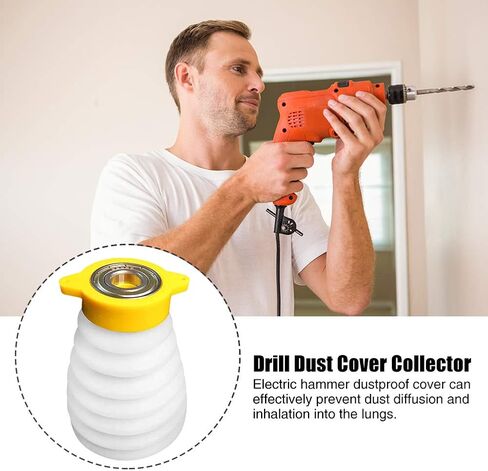 Drill Dust Collector,Silicone Dust-Cover Baffle for Drilling,Dustproof Dust Catcher Bowl,with 5 Sealing Rings,Electric Drill Tool Accessories,for Electric Hammer Drill,Easy to Use(for 160mm drill) in Kuwait