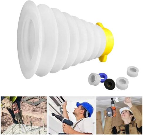 Drill Dust Collector,Silicone Dust-Cover Baffle for Drilling,Dustproof Dust Catcher Bowl,with 5 Sealing Rings,Electric Drill Tool Accessories,for Electric Hammer Drill,Easy to Use(for 160mm drill) in Kuwait