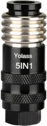 Yolass 5 In 1 Universal Quick Industrial Air Coupler, Air Hose Fittings, 1/4" Female NPT, Air Compressor Accessors Fitting (1 Piece) in Kuwait