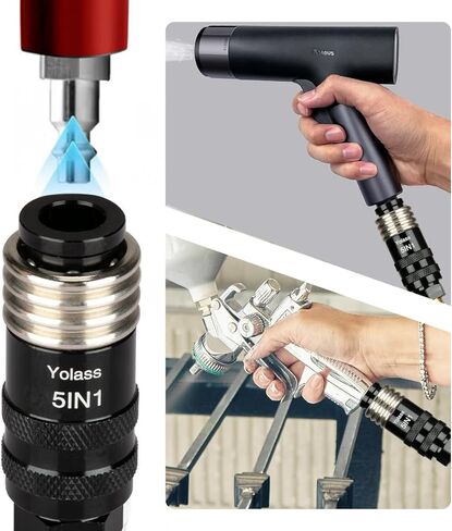 Yolass 5 In 1 Universal Quick Industrial Air Coupler, Air Hose Fittings, 1/4" Female NPT, Air Compressor Accessors Fitting (1 Piece) in Kuwait