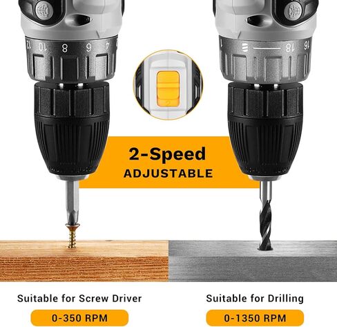 Power Drill Cordless: DEKOPRO Cordless Drill 20V Electric Power Drills Set Tool Drills Cord-less Set with Battery and Charger (Renewed) in Kuwait