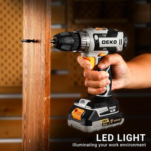 Power Drill Cordless: DEKOPRO Cordless Drill 20V Electric Power Drills Set Tool Drills Cord-less Set with Battery and Charger (Renewed) in Kuwait