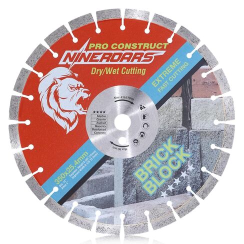 14 Inch Diamond Saw Blade for Professional Concrete Cutting, Reinforced Concrete & Brick, 15mm Segment Height, Wet Cutting Required for Rebar Concrete, Heavy Duty Blade for 14" Masonry Saws in Kuwait