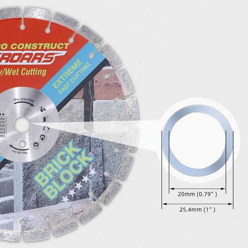 14 Inch Diamond Saw Blade for Professional Concrete Cutting, Reinforced Concrete & Brick, 15mm Segment Height, Wet Cutting Required for Rebar Concrete, Heavy Duty Blade for 14" Masonry Saws in Kuwait