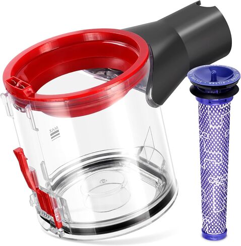 سلة غبار بديلة V7 V8 مطورة متوافقة مع علبة مكنسة كهربائية Dyson V7 V8 SV10 SV11، حاوية دلو الغبار V7 V8 مع ملحقات استبدال الفلتر لجزء سلة المهملات رقم 967699-01 in Kuwait