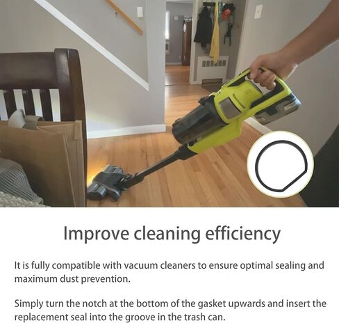 قطعتان من حشية غطاء صندوق الغبار البديلة - متوافقة مع مكنسة Ryobi اللاسلكية 18 فولت PCL720، PBLSV716، PBLSV717 | حلقة إغلاق عالية المرونة لإصلاح غطاء كوب الغبار﻿ in Kuwait