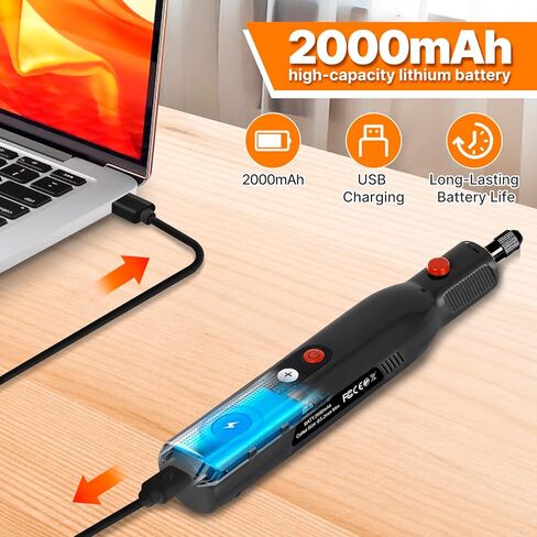Cordless Rotary Tool, 5-Speed LED RPM Display Rechargeable Resiners Rotary Tool Kit with 76-Piece Accessory Set, Multi-Purpose DIY Hand Tool for Sanding,Polishing,Drilling,Engraving,3D Printing in Kuwait