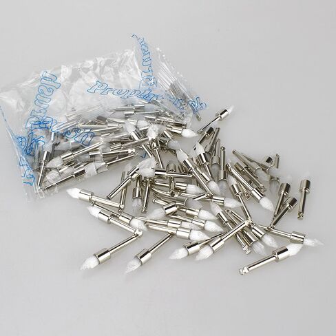 Airgoesin 100pcs Nylon Buffing Brushes Polisher Latch Type RA 2.35 Shank Grindering Power Rotary Polishing Cleaning Tool with Box in Kuwait