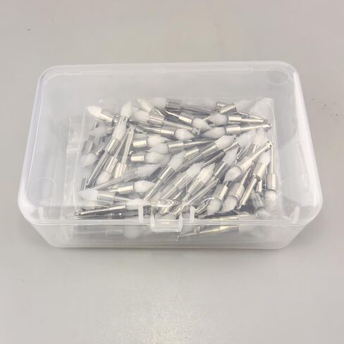 Airgoesin 100pcs Nylon Buffing Brushes Polisher Latch Type RA 2.35 Shank Grindering Power Rotary Polishing Cleaning Tool with Box in Kuwait