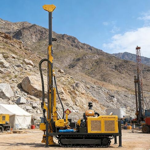 جهاز الحفر الهيدروليكي الأساسي للاستكشاف آلة حفر الصخور لتطوير آبار المياه واستكشاف المعادن المواقع الجيوتقنية مع صاري تلسكوبي وتبريد موثوق in Kuwait