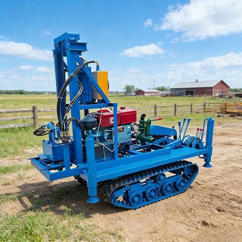 Crawler Hydraulic Micro Well Driller, Portable Drilling Machine for Field Exploration, Perfect for Rural Geology Survey Remote Cabin and Emergency Water Projects in Kuwait