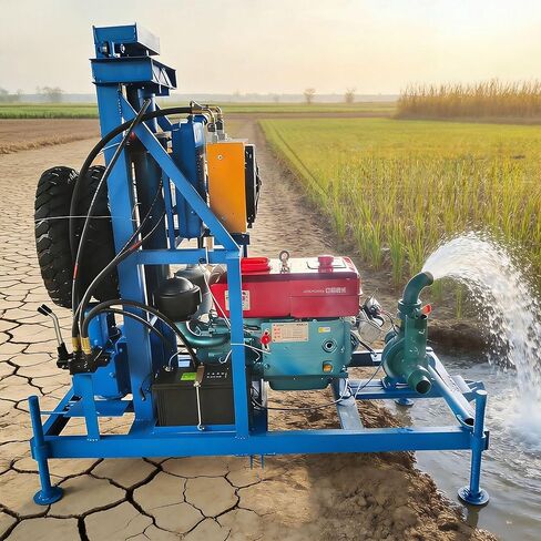 Hydraulic Water Well Drilling Rig,Shallow&Deep Borehole Driller for Farm Irrigation,Home Water Supply,Remote Rural Areas&Residential Backyards,Crawler&Towable Options,Stable&Efficient Drilling Machine in Kuwait