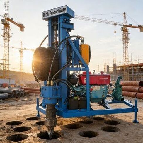جهاز حفر آبار المياه الهيدروليكي المحمول القابل للقطر 200 متر | العجلات وأرجل التثبيت المجهزة لآبار مياه الشرب السكنية والريفية ومشاريع نزح المياه الصغيرة | حل الحفر عالي الكفاءة in Kuwait