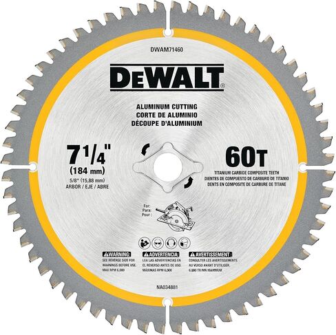 DEWALT 7-1/4In 60T Aluminum Saw Blade (DWAM71460) in Kuwait