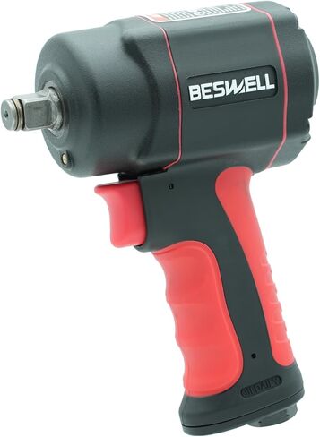 مفتاح ربط هوائي قصير 1/2 بوصة من BESWELL، أداة هوائية بمطرقة ضخمة بعزم دوران أقصى 885 قدم رطل، لمساحات المحرك الضيقة، وإصلاح الفرامل وصيانة السيارات - BW-112F3N in Kuwait