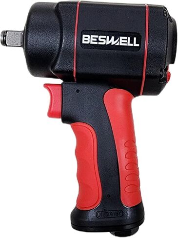 مفتاح ربط هوائي قصير 1/2 بوصة من BESWELL، أداة هوائية بمطرقة ضخمة بعزم دوران أقصى 885 قدم رطل، لمساحات المحرك الضيقة، وإصلاح الفرامل وصيانة السيارات - BW-112F3N in Kuwait