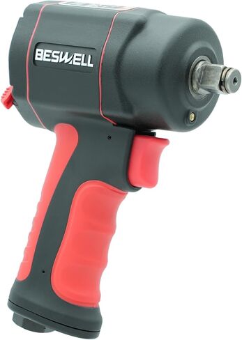 مفتاح ربط هوائي قصير 1/2 بوصة من BESWELL، أداة هوائية بمطرقة ضخمة بعزم دوران أقصى 885 قدم رطل، لمساحات المحرك الضيقة، وإصلاح الفرامل وصيانة السيارات - BW-112F3N in Kuwait