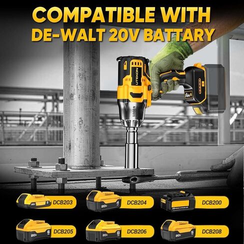 Cordless Impact Wrench Compatible with 𝗗e-𝗪𝗔𝗟𝗧 20V Max Battery, 740Ft-lbs 1000N.m, 1/2 Inch Brushless High Torque Power, 1000W Powerful Electric Impact Gun for Car Home (Battery Not Included) in Kuwait