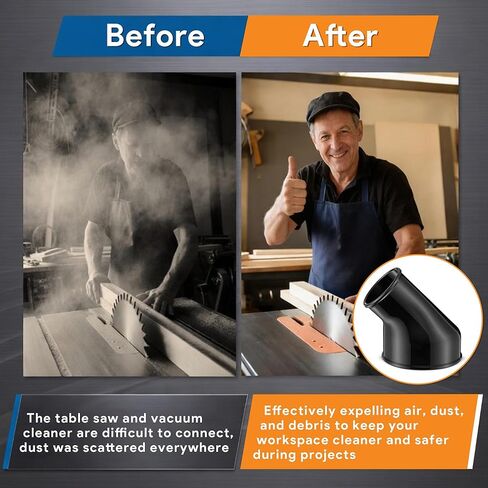 Enhon Angled Reducer 4" to 2-1/2", Dust Collector Reducer Compatible with R4520 R4512, 45-Degree Elbow, Attach Woodworking Dust Chute to Vacuum Hose in Kuwait