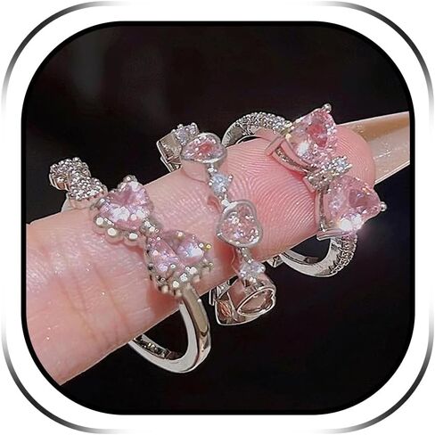 القوس الدائري 3pcs مجموعة خاتم خواتم الذهب بوهو قابل للتعديل بيان خواتم التراص خواتم الزفاف خاتم الخطوبة للنساء هدايا عيد ميلاد الذكرى in Kuwait