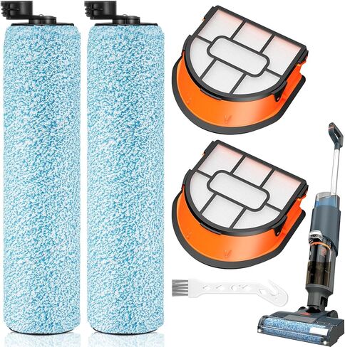 WD161 Roller & Filter Replacement for Shark HydroVac MessMaster Wet Dry Vacuum Cleaner WD161 WD261 AW261 and WD101 WD201 WD100 WD200 AW201 WD200C WD201C WD101C Vacuums(2 Brush 2 Foam Filter Kit) in Kuwait