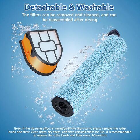 WD161 Roller & Filter Replacement for Shark HydroVac MessMaster Wet Dry Vacuum Cleaner WD161 WD261 AW261 and WD101 WD201 WD100 WD200 AW201 WD200C WD201C WD101C Vacuums(2 Brush 2 Foam Filter Kit) in Kuwait